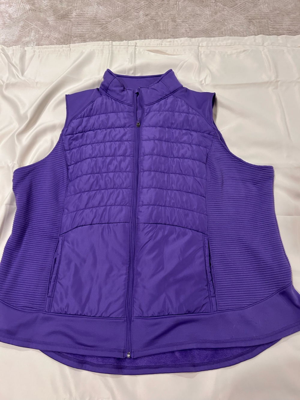 Purple Women's Quilted Zip Front Vest -